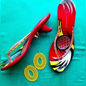 Casadei hand painted double heel Size 36 1/2